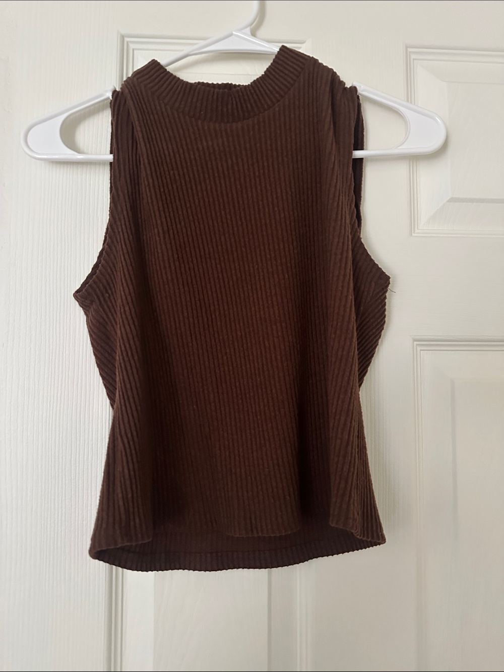 Francesca's Ribbed Sleeveless Tank Top - Brown